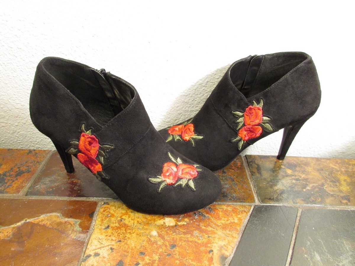 Impo Black Dress Suede High Heel Ankle Boot Size 8M Tanicia with