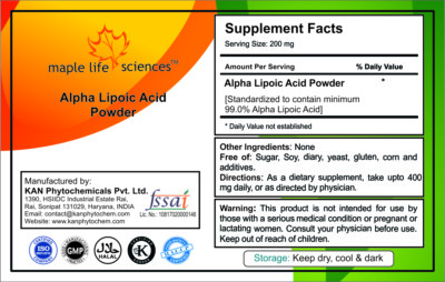 ALPHA LIPONSÄURE Pulver 99% Reinheit rein & hochwertiges Antioxidans