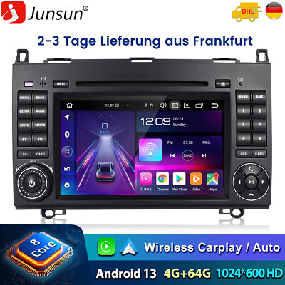 DVD Autoradio GPS 4+64GB Für Benz A/B Klasse W169 W245 Sprinter Viano VW Crafter