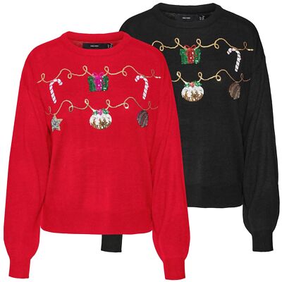 Vero Moda Damen Pullover Weihnachten Damenpullover Weihnachtspulli