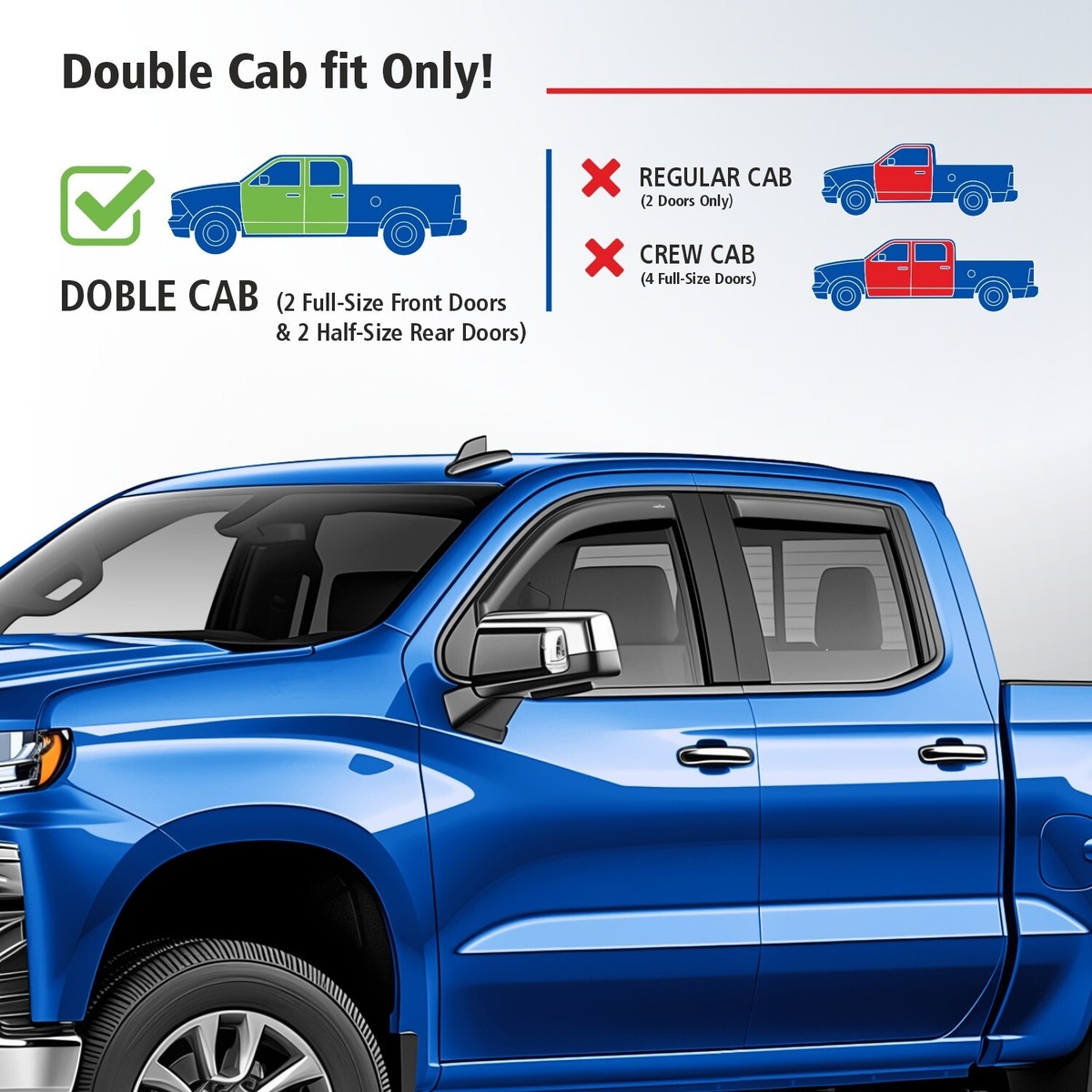 Aazon.co: Voron Glass In-Channel Extra Durable Rain Guards For Chevy - Foto 7