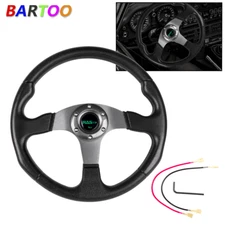14" 340mm Universal Drifting Racing Steering Wheel Aluminum 6 Bolt Gray