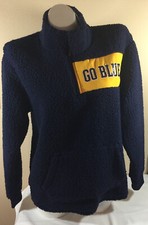 VICTORIAS SECRET PINK BLING GO BLUE COLLEGIATE COLLECTION 1/4 ZIP JACKET SMALL