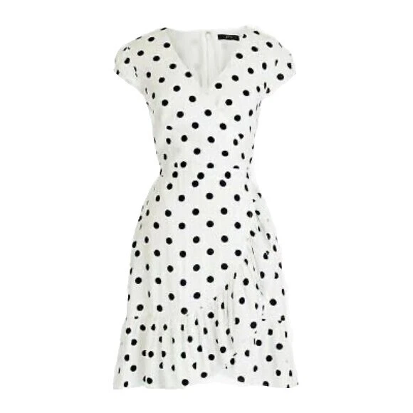 J。 Crew 圆点裹身裙