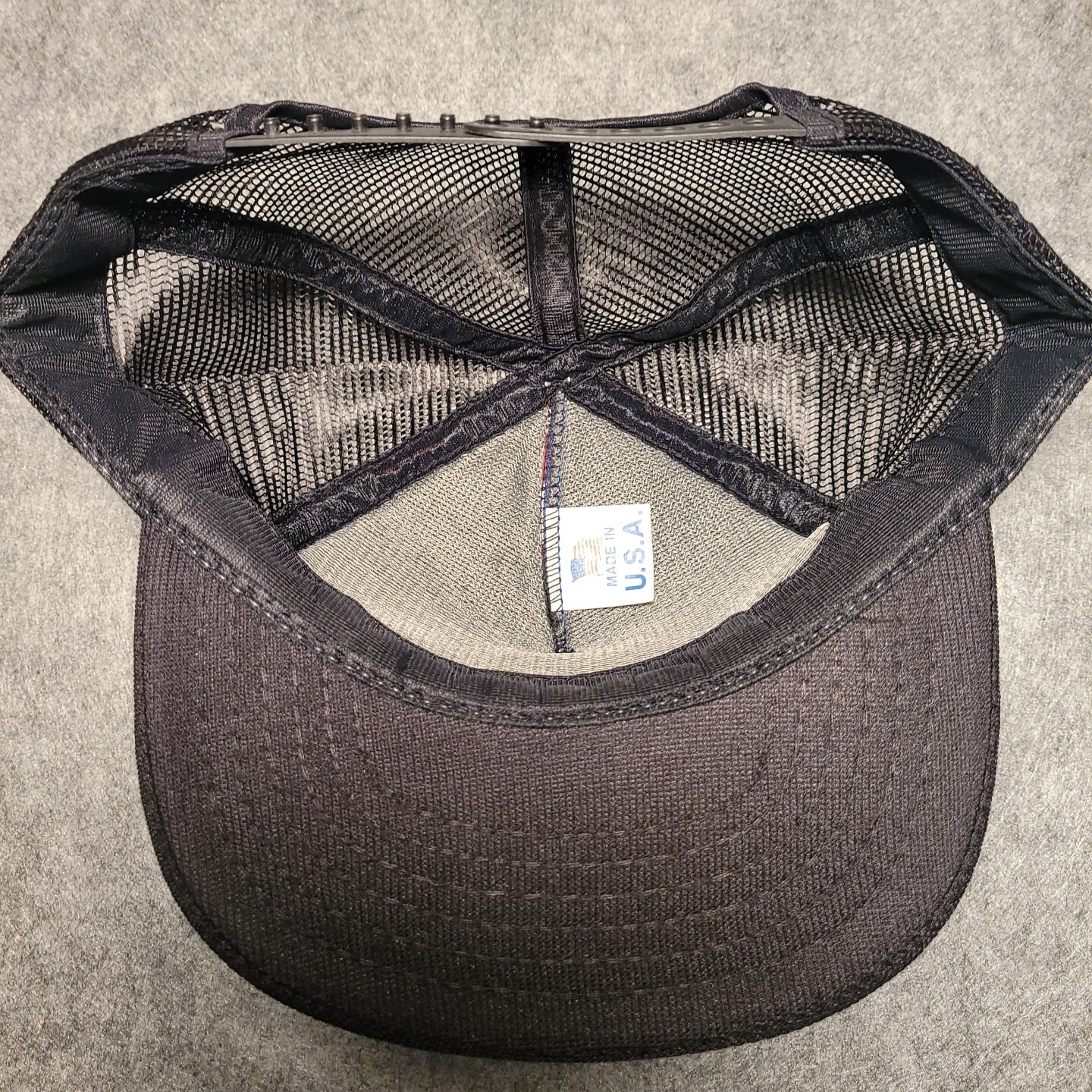 Vintage Don't Ruffle My Feathers Eagle Flag Snapback Trucker Hat Made In USA 80s image 8