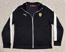 Puma Scuderia Ferrari Vintage Mens Black With White Stripes XL Track Jacket