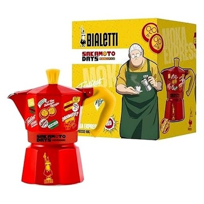 Bialetti Sakamoto Days Red & Yellow Moka Express 3 Cups Stovetop