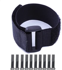 10 Pack 1x12 Inch Fastening Hook and Loop Cable Straps Reusable Cinch Straps