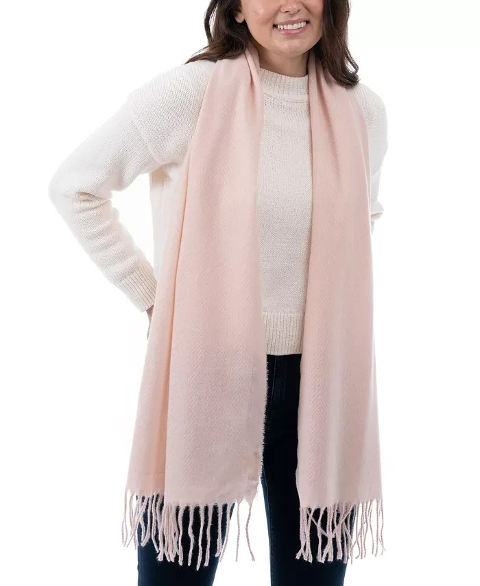Женский однотонный шарф с бахромой Style - Co румяна одного размера 2890₽