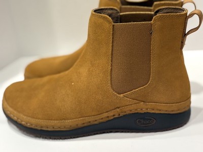 Chaco Women's Paonia Chelsea Boots in the caramel brown colorway size 8