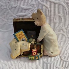 Sarah's Attic Michaud Collection 6640 Bear Figurine Limited Edition w/Trunk