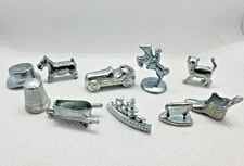 Monopoly Metal Replacement Tokens - 10 Classic Pieces Pawns Charms 💥