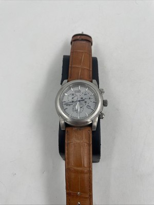 CITIZEN MENS ECO-DRIVE  CHRONO  Watch (H500-S049638) Leather-Nice W/Battery