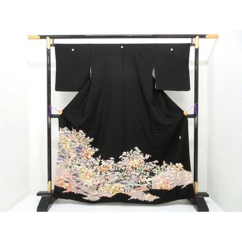 Authentic JAPANESE KIMONO by Kenichi Nishikawa [Authentic Kaga Yuzen] #260-0...