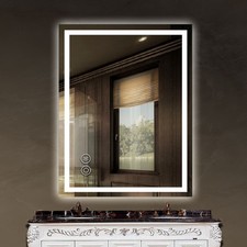 LED Mirror Wall Mounted Illuminated Bathroom Mirrors Touch Control lights