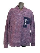 PRPS Goods And Company Letterman Pullover Sweater Large Multi Shawl Collar $245