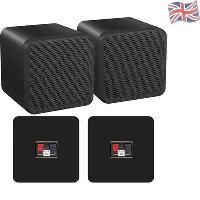 Paar 4'' ABS schwarz Regallautsprecher - 80W HiFi Surround für Heimkino