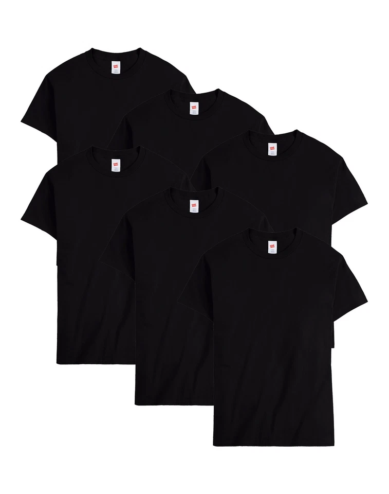 Hanes Men T-Shirt 6Pack Short Sleeve Tee Crewneck Midweight Essentials Authentic