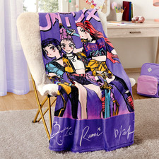 Kpop Demon Hunters Throw Blanket AUTHENTIC Girls Huntrix Plush 50”x 60” NEW NWT