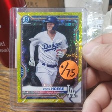 Kody Hoese 2021 Bowman Chrome Prospects Yellow Refractor #BCP-39 /75 Dodgers 