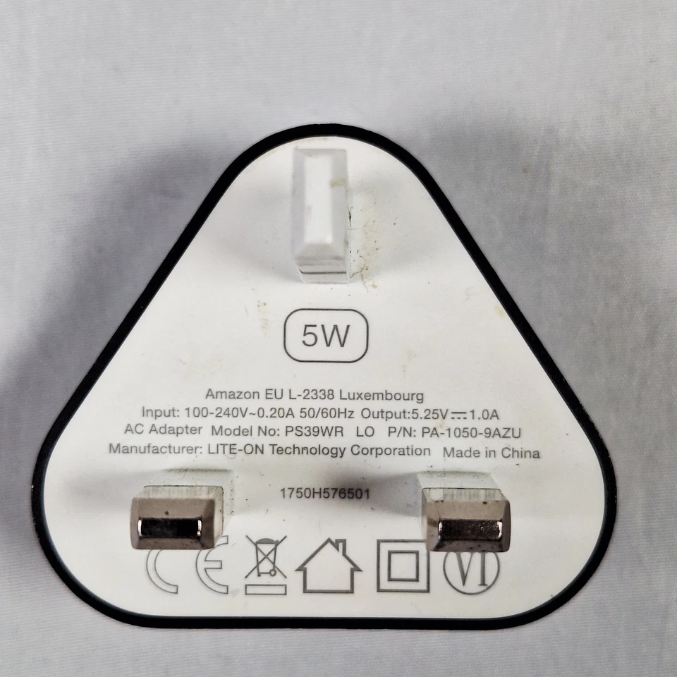 8 x Genuine Amazon UK Plug 5W 5.25V 1A USB Wall AC Adapter Charger Plug PS39WR - Image 3 of 4