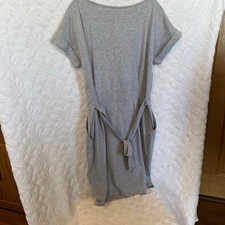 NEW Pretty garden gray jersey knit dress with tie belt size XL NWT with pockets