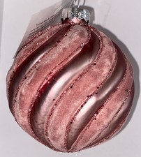 Mark Roberts Pink Glass Plush Ball Christmas Ornament 3" New