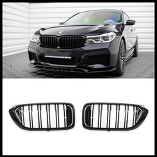 BMW 6 SERIES G32 GT 2017-2020 DUAL SLAT KIDNEY GRILLES GRILLS GLOSS BLACK