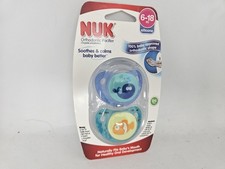 2 NUK Pacifiers 6-18 Month Silicone BPA Free Orthodontic Fish Whale Boy Blue