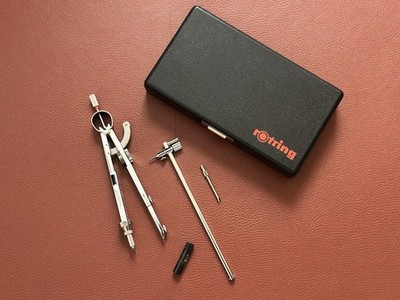 Neuwertig Rotring Professioneller Zirkel Kalligrafie Schule Schulbedarf Vintage