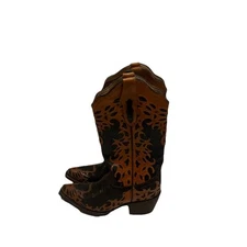 Jar Boots Brown Tan Orange Western Boho Cowgirl Boots Womens Size 6 Mex 23