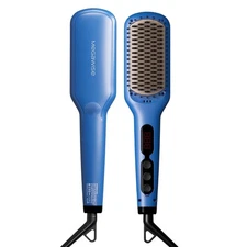 MEGAWISE Pro Ceramic Ionic Hair Straightener Brush – Fast Heat, Auto-Off, Dual V