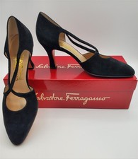 Salvatore Ferragamo Black Suede Pumps Size 7 B
