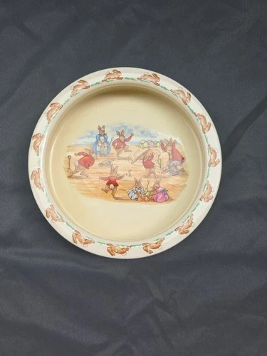 Vintage Royal Doulton Bunnykins Picnic Under the Tree Bowl Bunnies