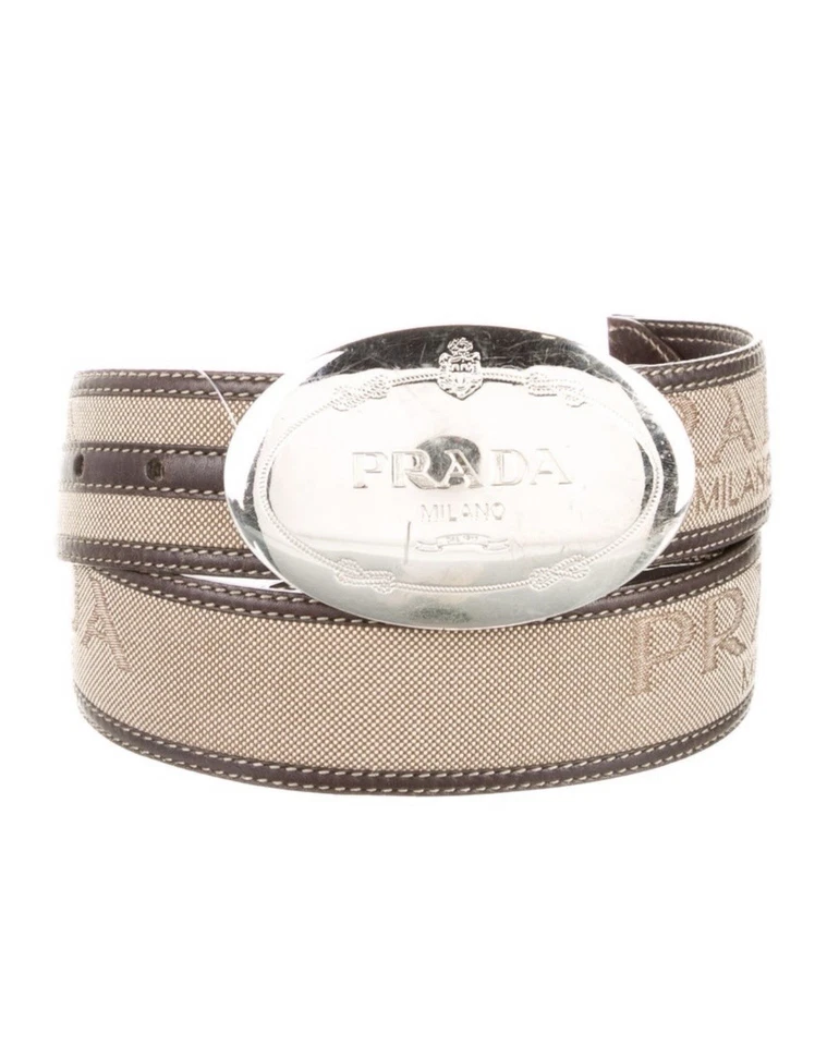 Prada Canvas Belt Silver Buckle - Image 2 of 2