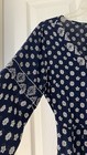 Angie Bohemian Romper Long Sleeve Navy Blue White Medallion Geometric Woman Sz S — photo 5