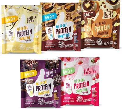 Grass Fed Whey Protein Powder - Variety Pack - 25G Protein & 10G Collagen - 5 Si
