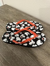 Disney Parks Mickey Mouse Adult Men's Black Flip Flop Thong Sandals. Size 11