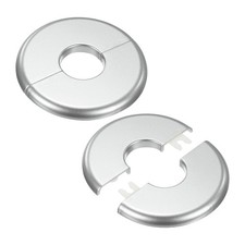 2-Pack Wall Split Flange, 25mm OD Pipe ABS Escutcheon Plate Round [Silver Tone]