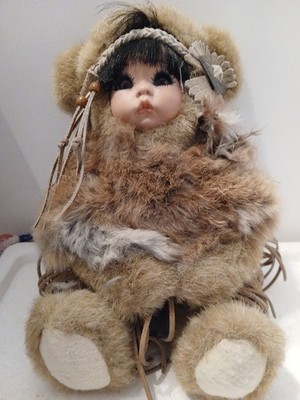 native american girl doll with fur clothes