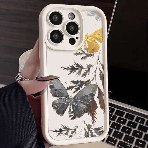For iPhone 16 Pro Max 16E 15 14 13 12 11 X XR 8 7 Butterfly Silicone Case Cover - Picture 1 of 21