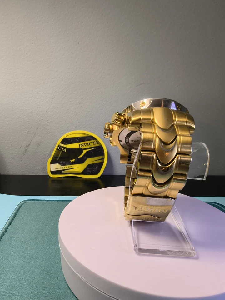 Reloj Pulsera Invicta Venom Cronógrafo Modelo 23893 Cuarzo Esfera Blanca Oro Foto 3 de 4