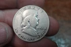 1951 D FRANKLIN HALF DOLLAR SILVER 90% PART OF FULL COLLECTION IN DANSCO BOOK
