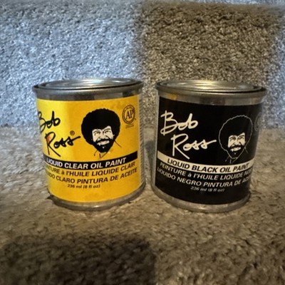 Bob Ross Oil Paint Liquid White & Liquid Black 8oz Each Unopened