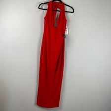 Nookie Halter Demi Gown Size Small Cherry Red Sleeveless Stretch