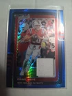 2025 Panini Optic Drake Maye Threads Blue Hyper jersey card Patriots