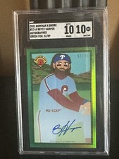 Bryce Harper 2021 Bowman X Keith Shore Green 52/89 SGC 10 GEM MINT w/10 Auto