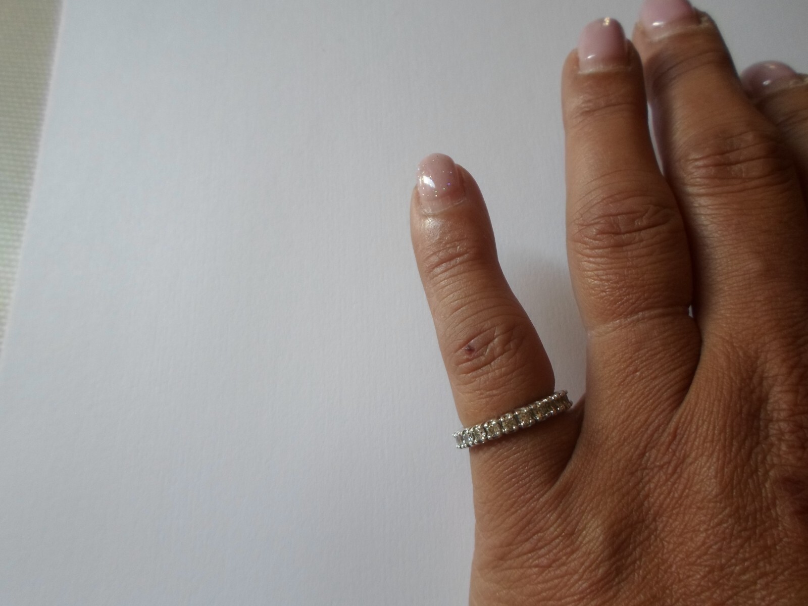 solid silver ring, full round zirconiums, size 50 - image 2