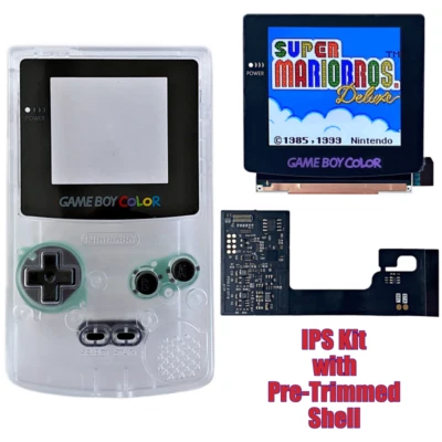 GameBoy Color FunnyPlaying Laminated Backlight Kit IPS Q5 XL 2.0 + Trimmed Shell
