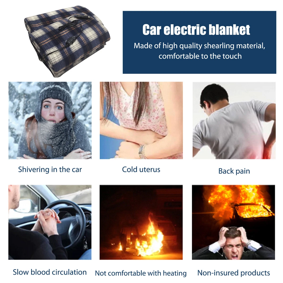 Plaid Electric Blanket Energy Saving Electric Heating Blanket for Autumn  Winter | eBay